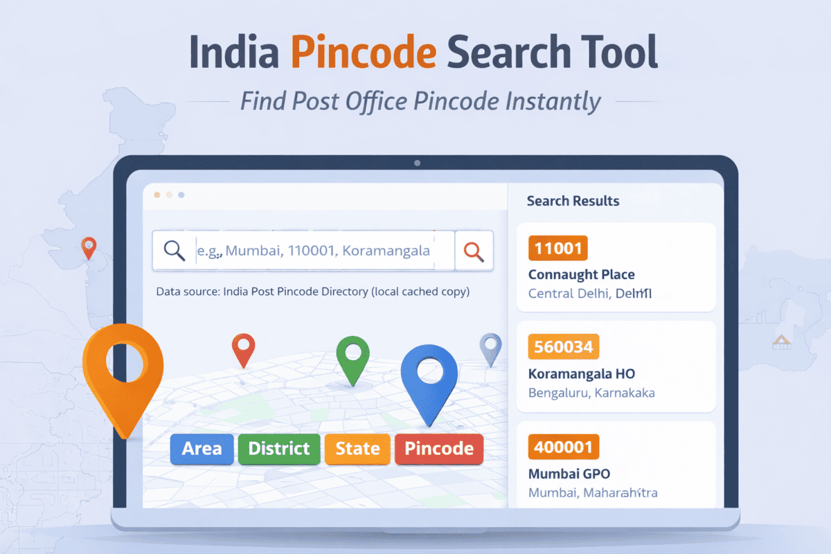 India pincode search tool interface